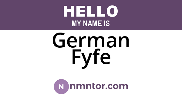 German Fyfe