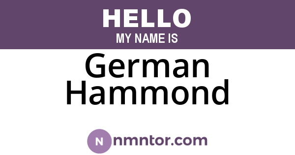 German Hammond