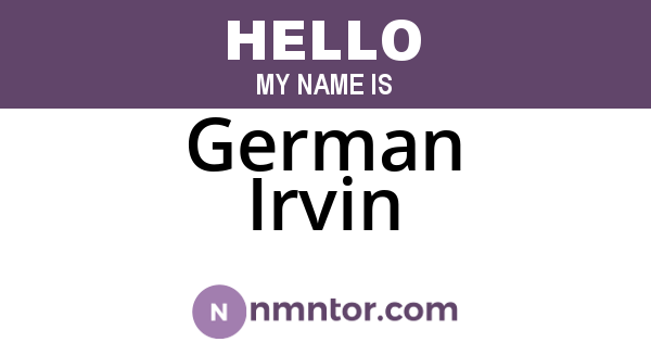 German Irvin