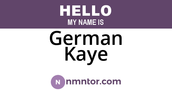 German Kaye