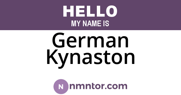 German Kynaston