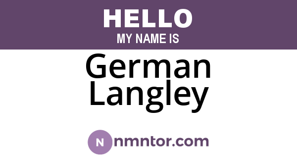 German Langley