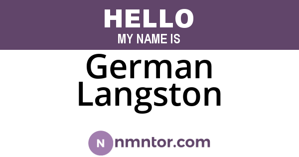 German Langston