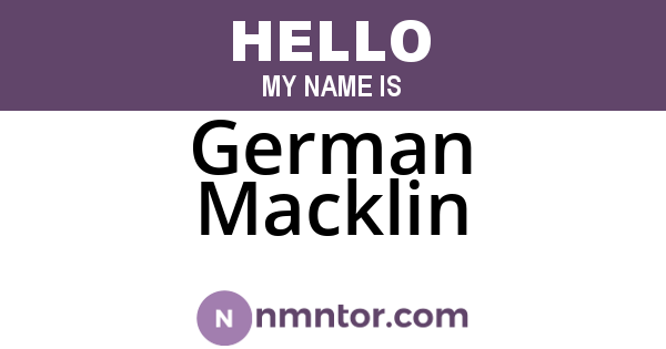 German Macklin