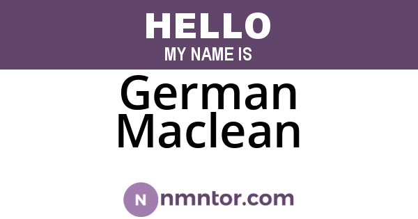 German Maclean