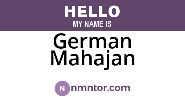 German Mahajan