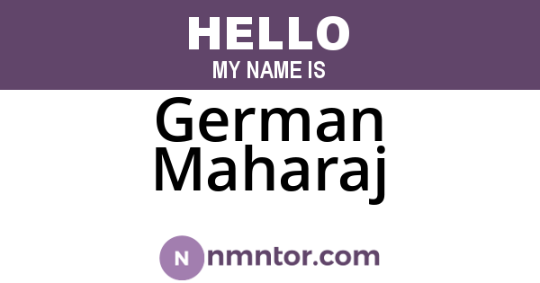 German Maharaj