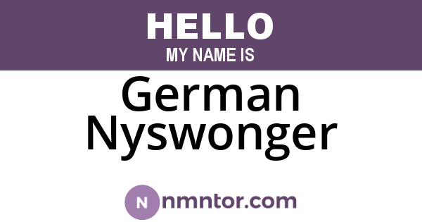 German Nyswonger