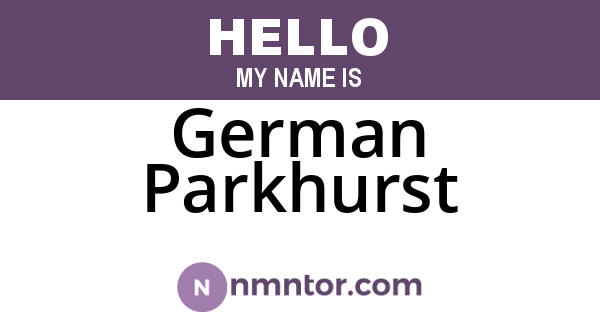 German Parkhurst