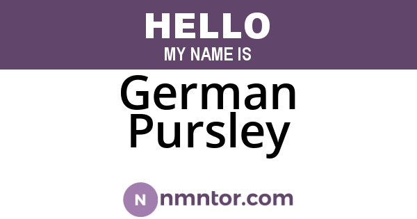 German Pursley