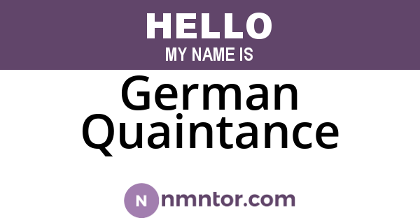 German Quaintance