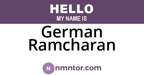 German Ramcharan