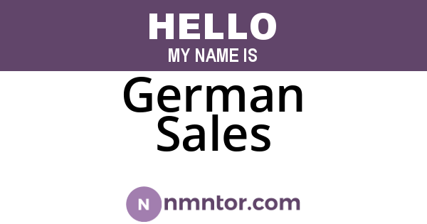 German Sales