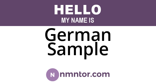 German Sample