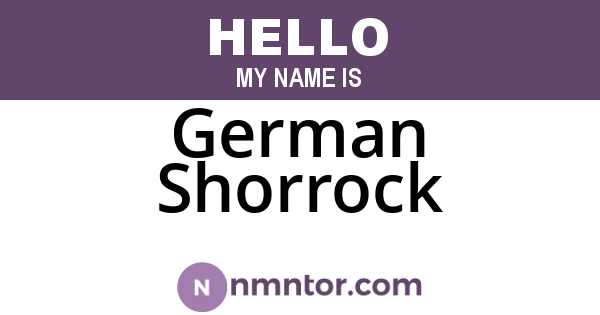 German Shorrock