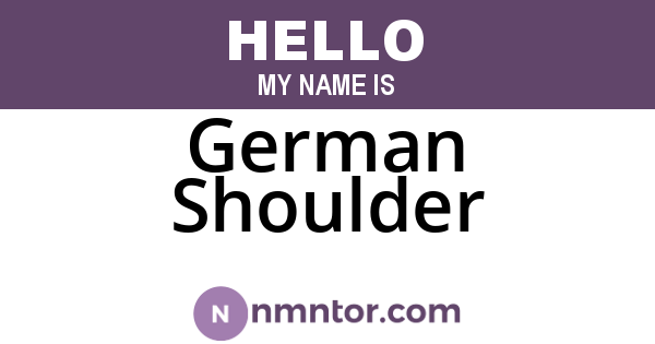 German Shoulder