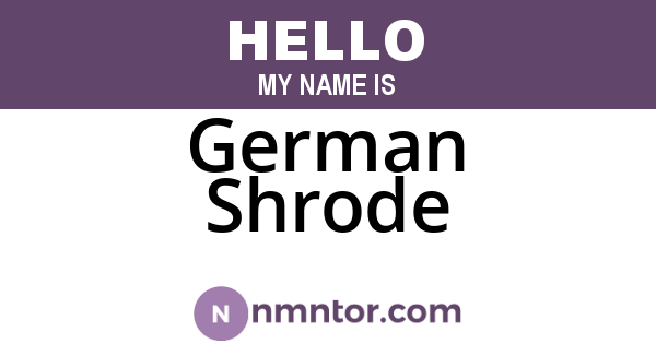 German Shrode