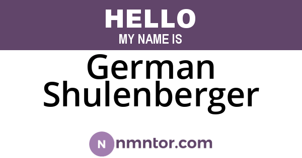 German Shulenberger