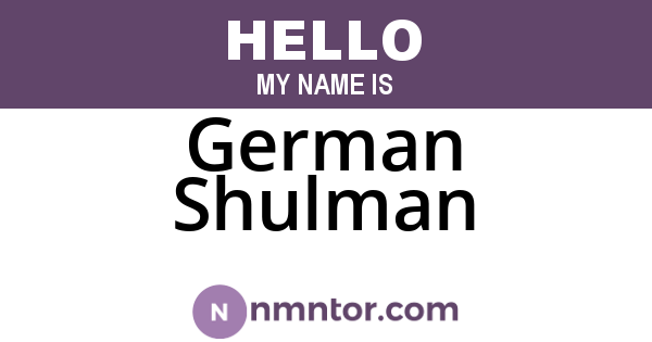 German Shulman
