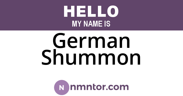 German Shummon