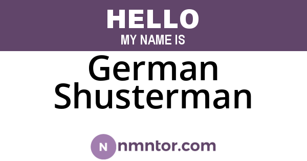 German Shusterman