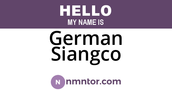 German Siangco