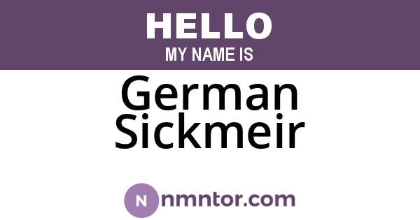 German Sickmeir