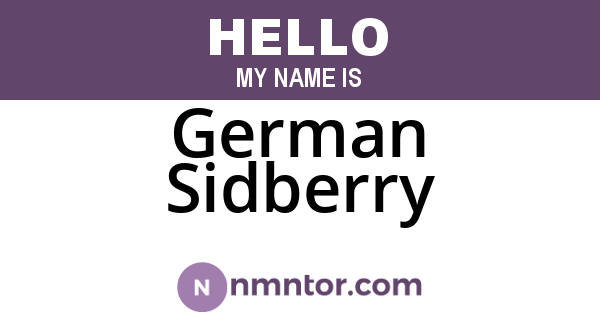 German Sidberry