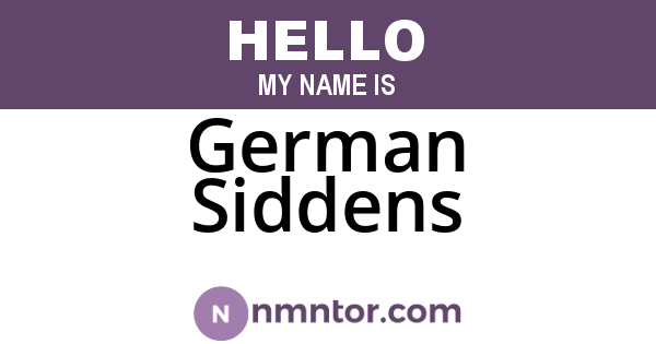 German Siddens