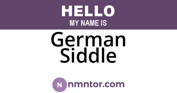 German Siddle