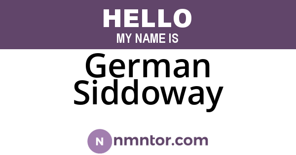 German Siddoway