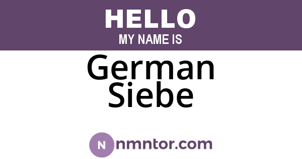 German Siebe