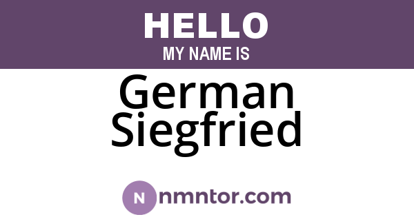 German Siegfried