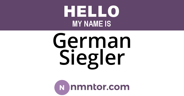 German Siegler