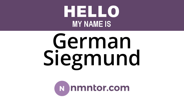 German Siegmund