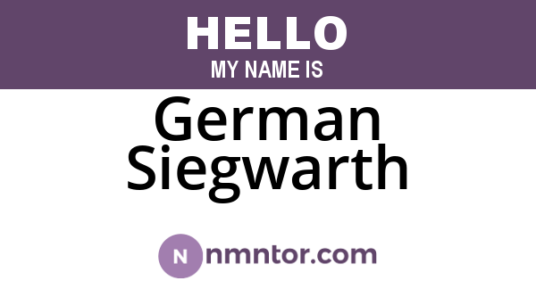 German Siegwarth