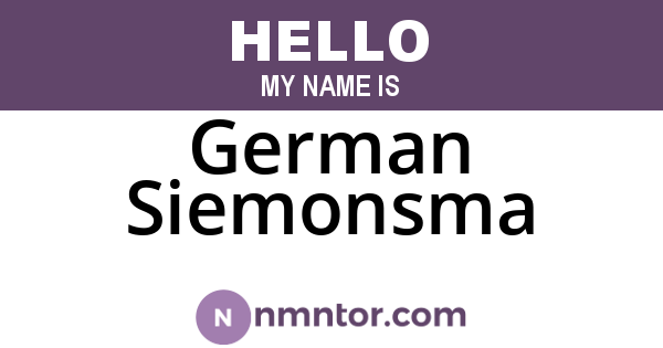 German Siemonsma