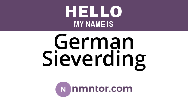 German Sieverding