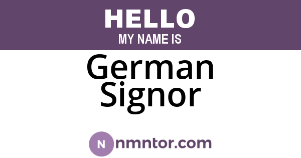 German Signor