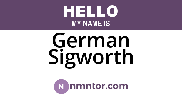 German Sigworth