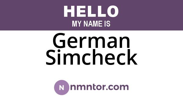 German Simcheck