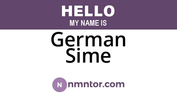 German Sime