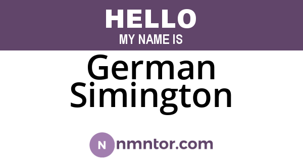 German Simington