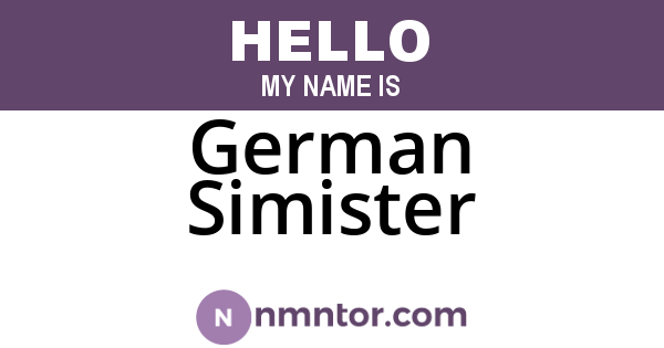 German Simister