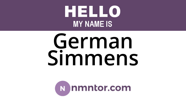 German Simmens