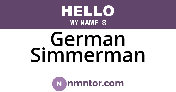 German Simmerman