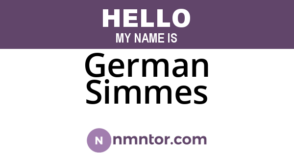 German Simmes