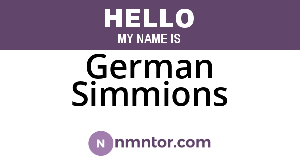 German Simmions
