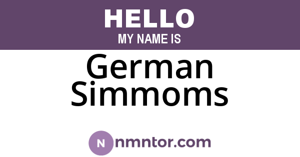 German Simmoms