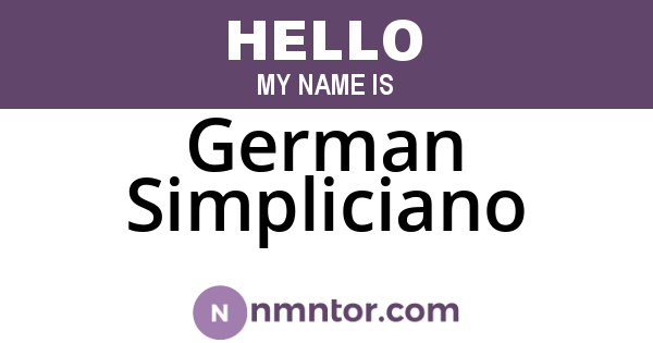 German Simpliciano